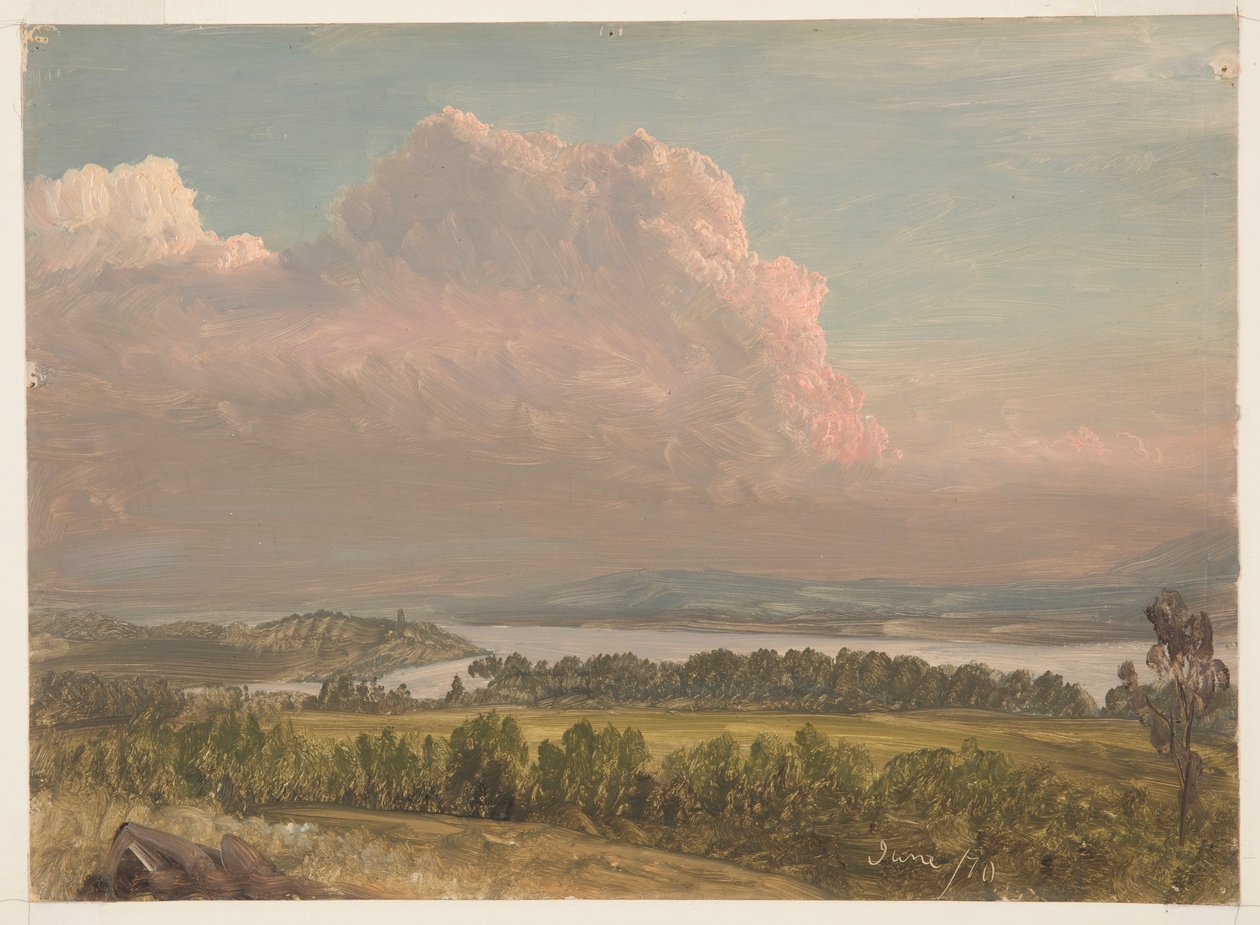 Høye skyer over Hudson av Frederic Edwin Church