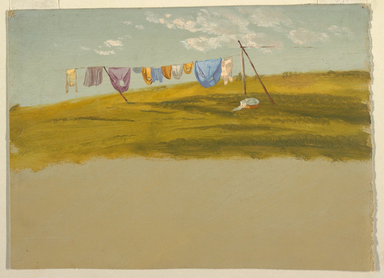 Klesvask hang ut for å tørke av Frederic Edwin Church