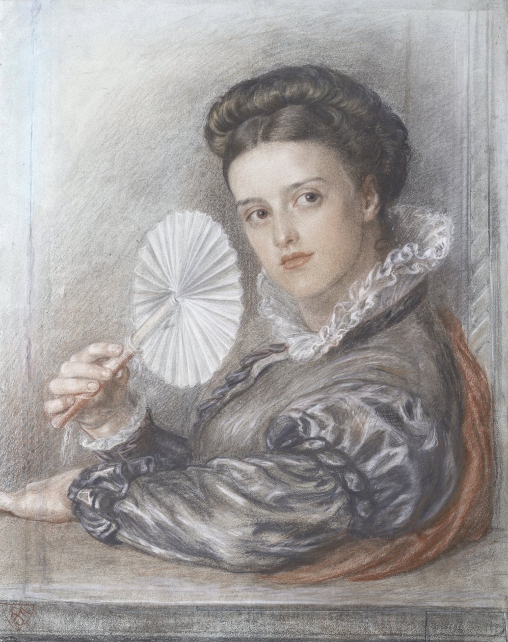 Head of a Lady (kritt) av Frederic James Shields