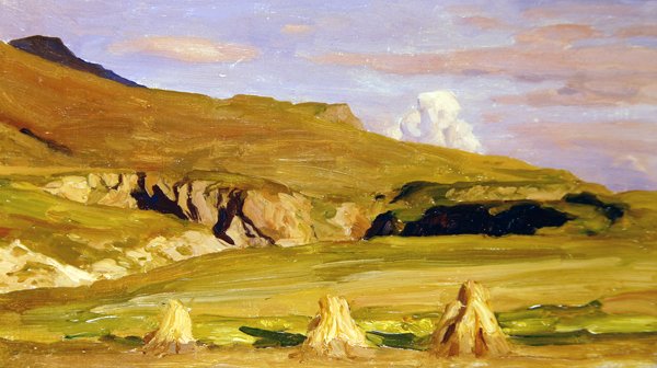 Maismarker (olje på panel) av Frederic Leighton