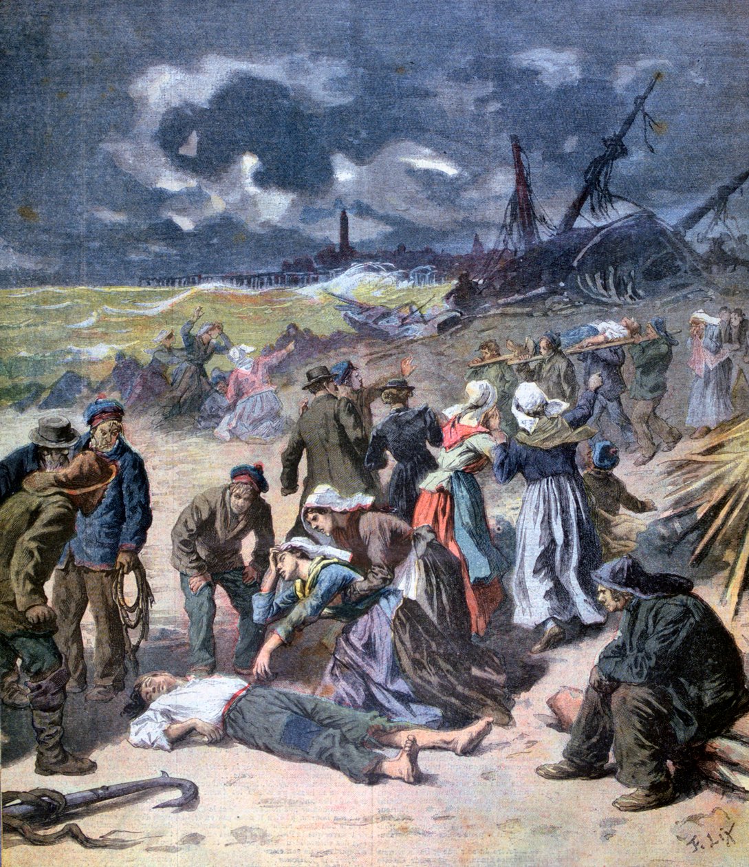 En storm ved Calais, Frankrike, 1893 av Frederic Lix