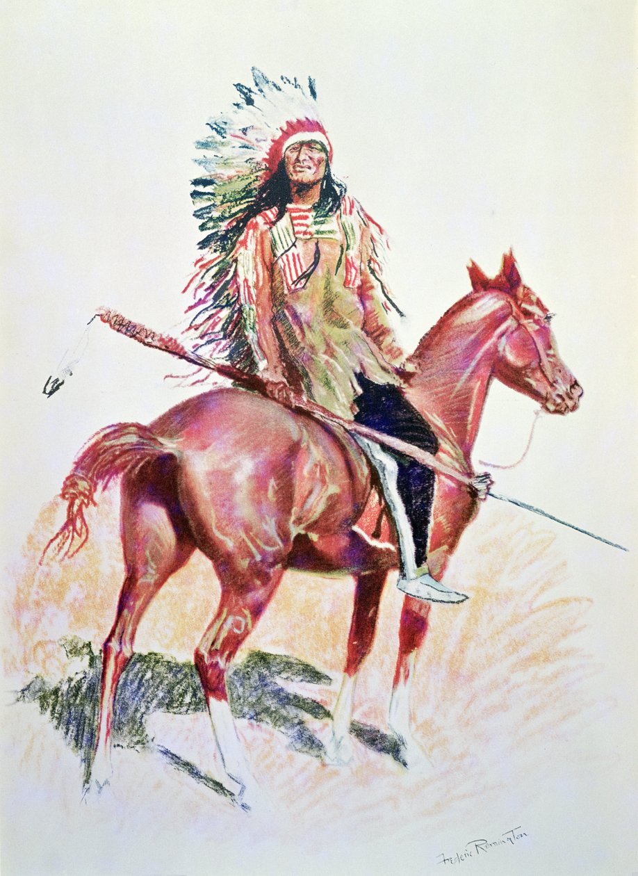 Sioux Chief (farge litho) av Frederic Remington