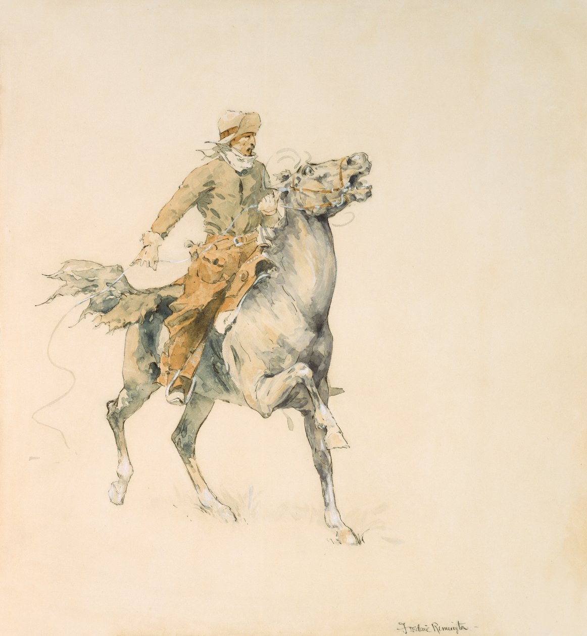 The Cowboy, ca. 1897 (wc på papir) av Frederic Remington