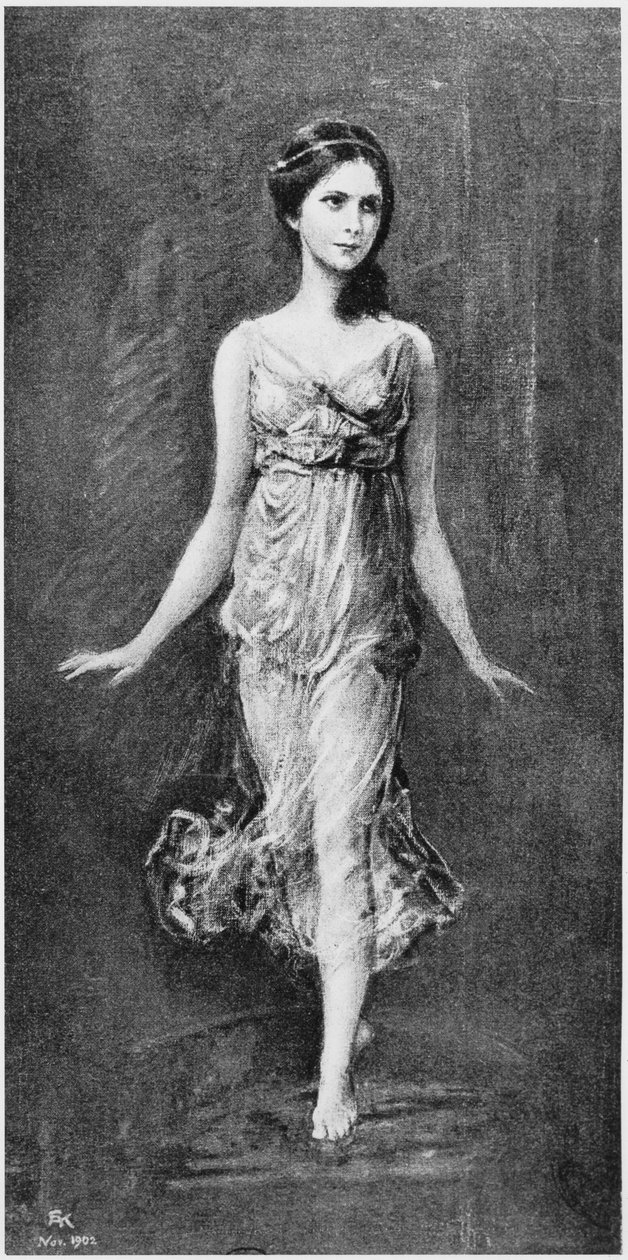 Isadora Duncan (1877-1927) november 1902 av Frederich August Kaulbach