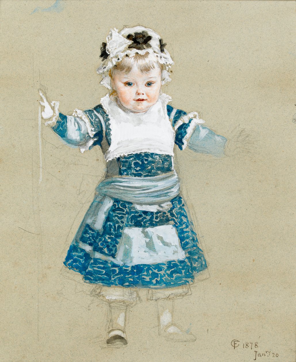 Frederica i festkjolen, 1878 (wc på papir) av Frederick Goodall