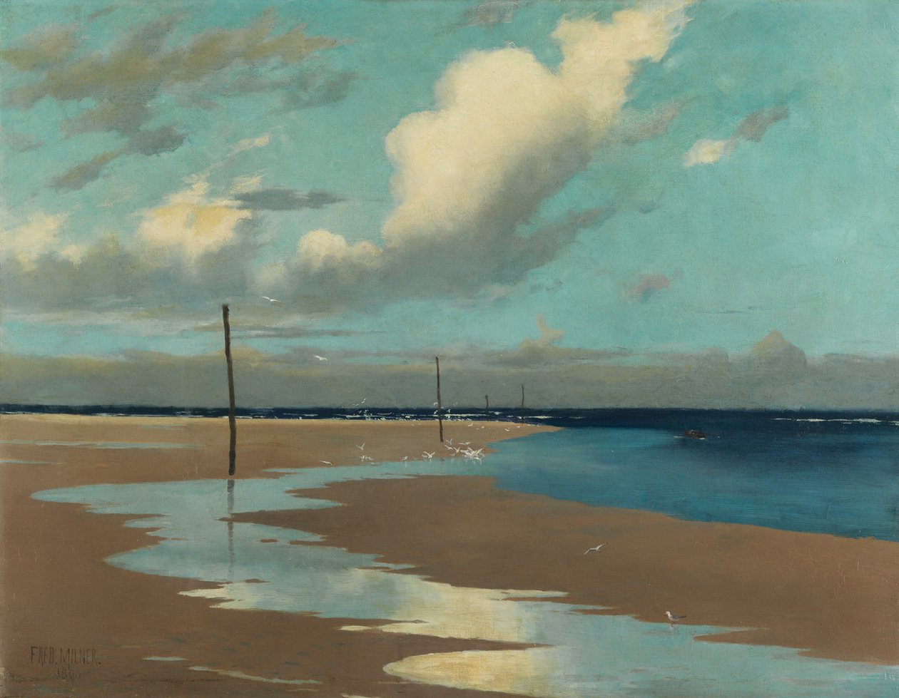 Strand ved lavvann, 1890 av Frederick Milner