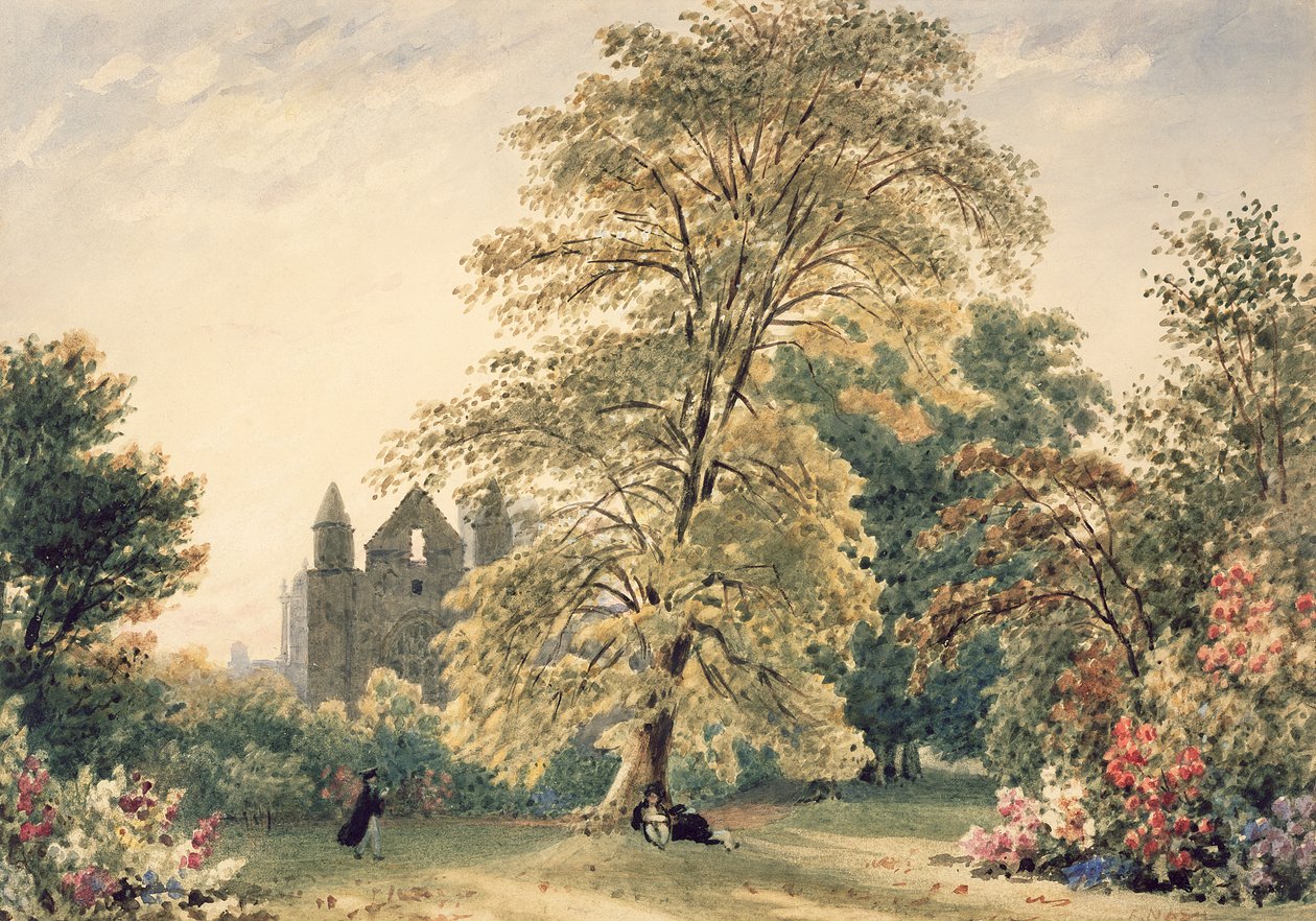 New College Gardens i Oxford, 1831 av Frederick Nash