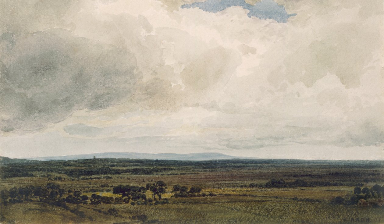 Showery Day, Glastonbury Tor av Frederick Nash
