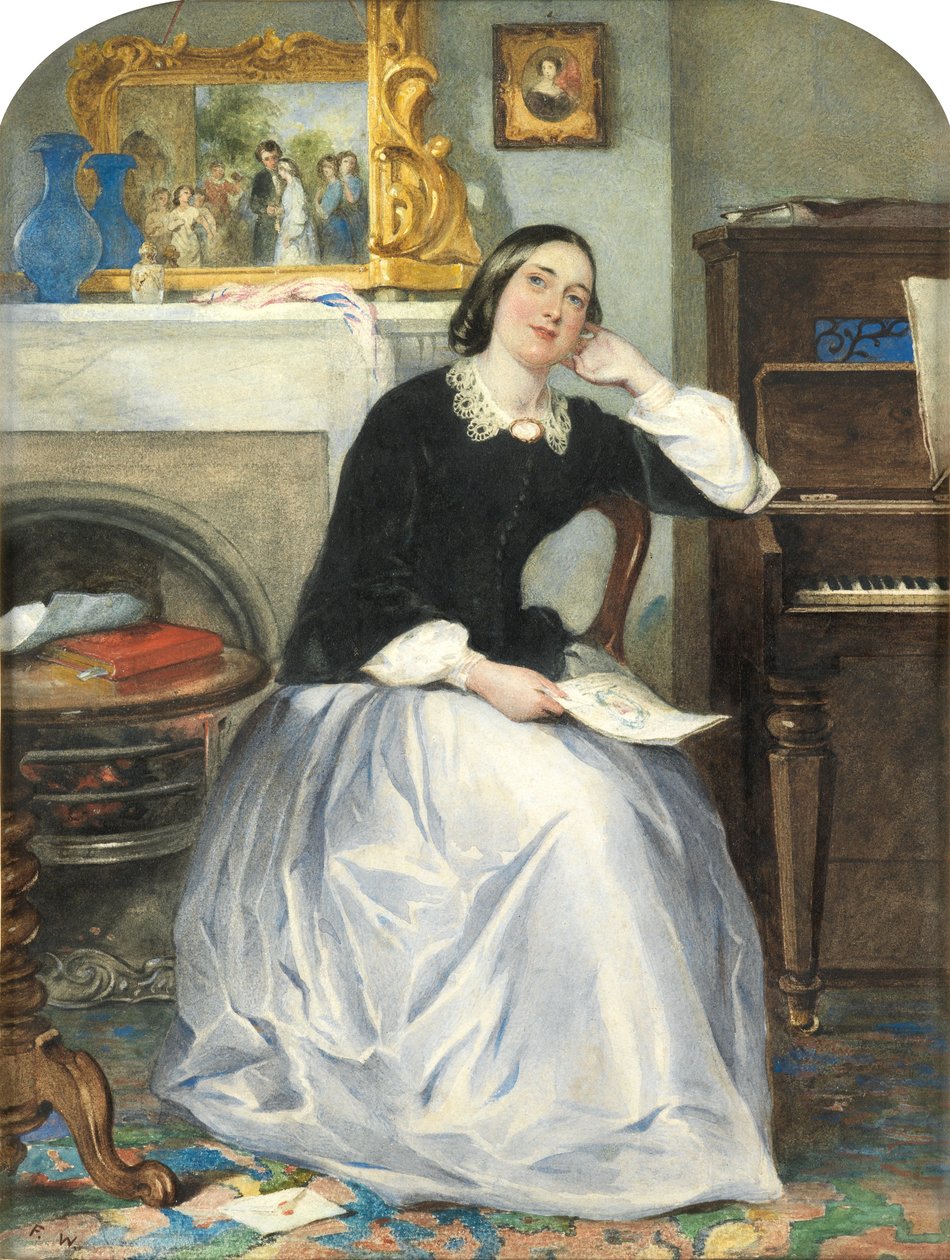 The Love Token (wc og kroppsfarge på papir) av Frederick Walker