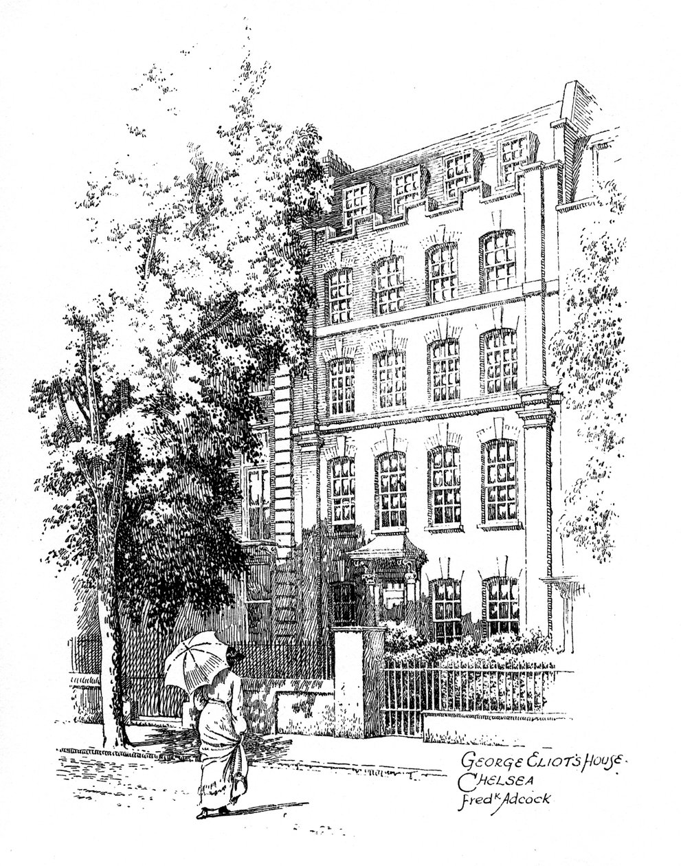 George Eliots hus, Chelsea, London, 1912 av Frederick Adcock
