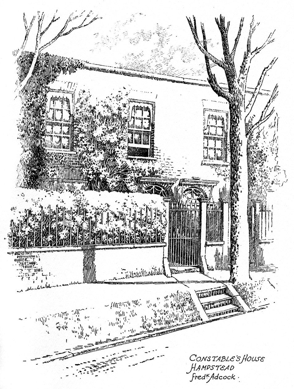 John Constables hus, Hampstead, London, 1912 av Frederick Adcock