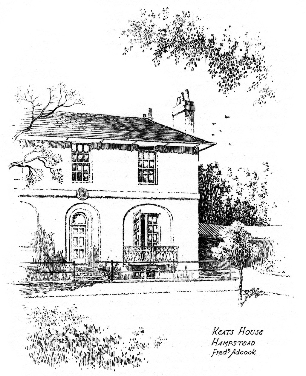 Keats House, Hampstead, London, 1912. av Frederick Adcock