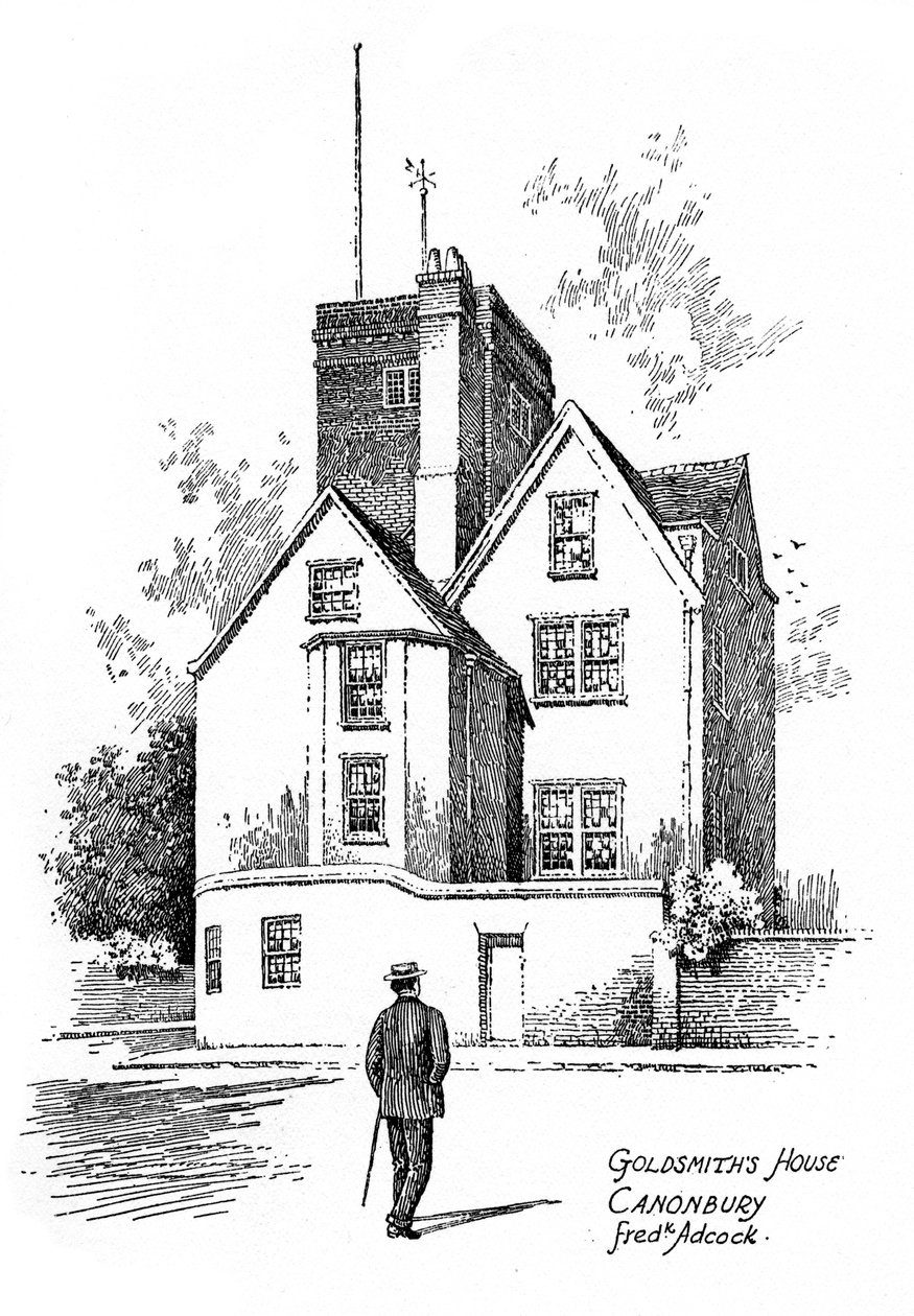 Oliver Goldsmiths hus, Canonbury, Islington, 1912 av Frederick Adcock