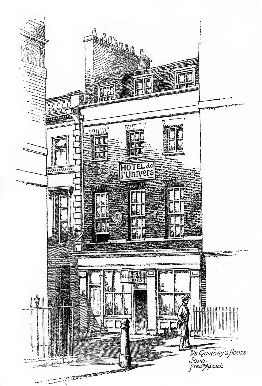 Thomas de Quincey-huset, Soho, London, 1912 av Frederick Adcock