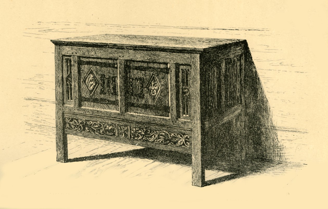 Eik kiste, 1460-1480, 1881. av Frederick Albert Slocombe
