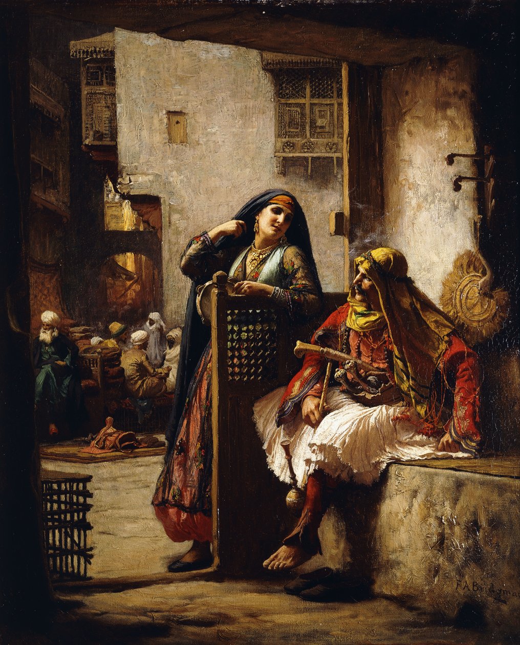 Et besøk fra høvdingen, av Frederick Arthur Bridgman