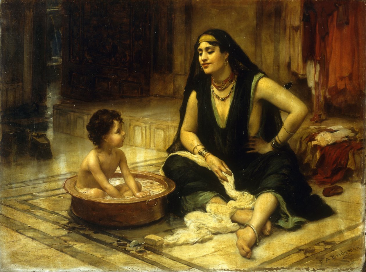 Fellahin og barn av Frederick Arthur Bridgman