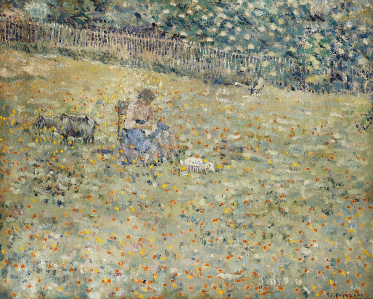 Kvinne og geit av Frederick Carl Frieseke