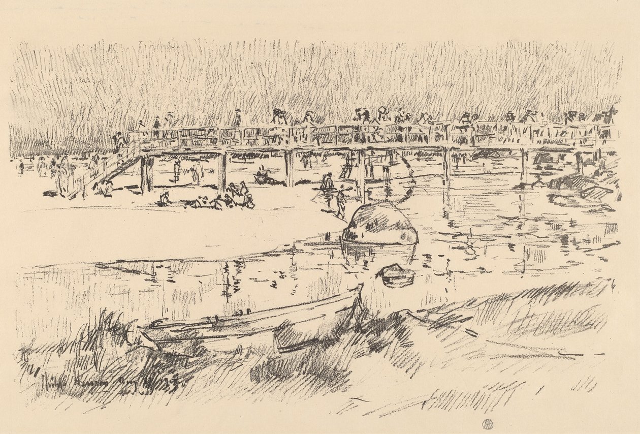 Badestrand, Bass Rocks, ca. 1918. av Frederick Childe Hassam