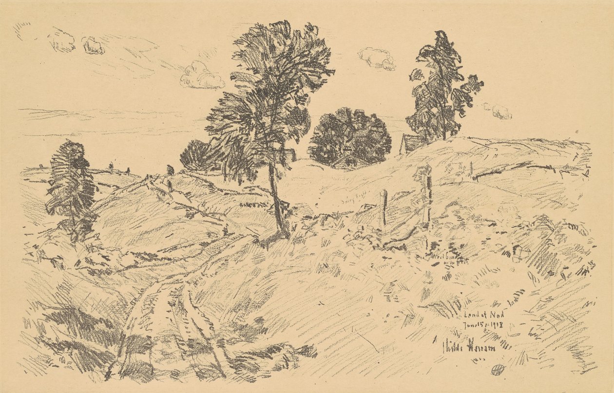 Landskap, Land of Nod, 1918. av Frederick Childe Hassam