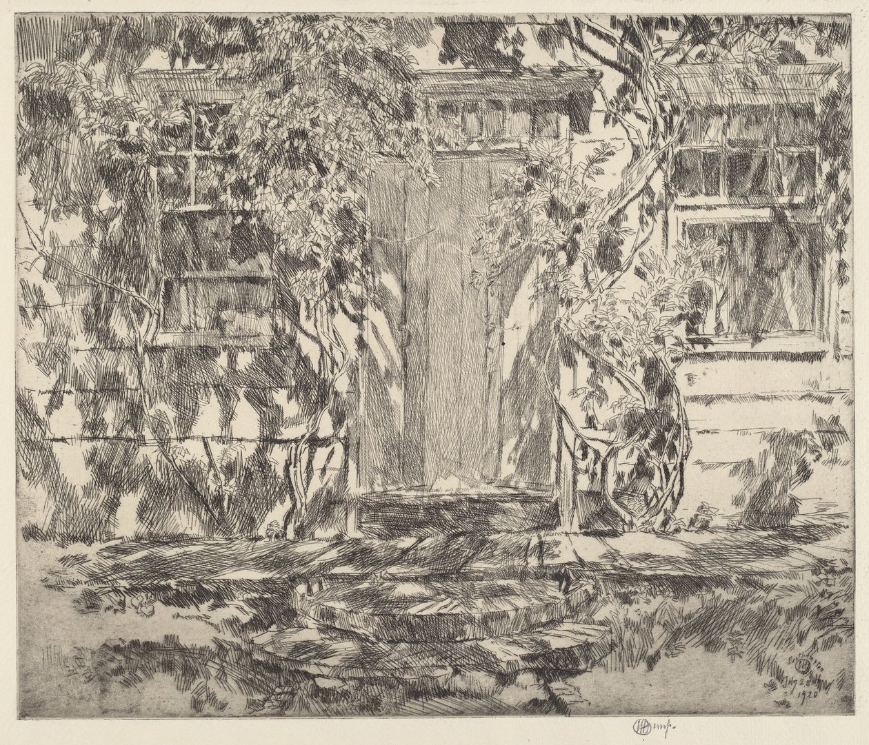 Old Doorway, Easthampton, 1920. av Frederick Childe Hassam