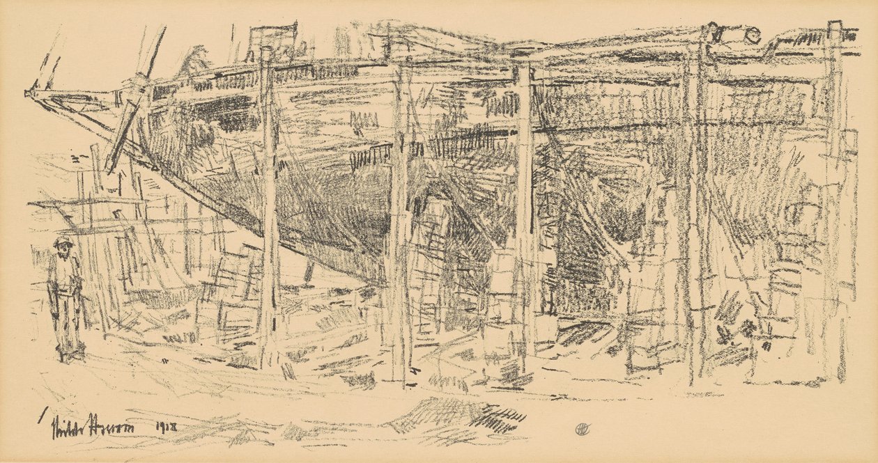 På veiene, 1918. av Frederick Childe Hassam