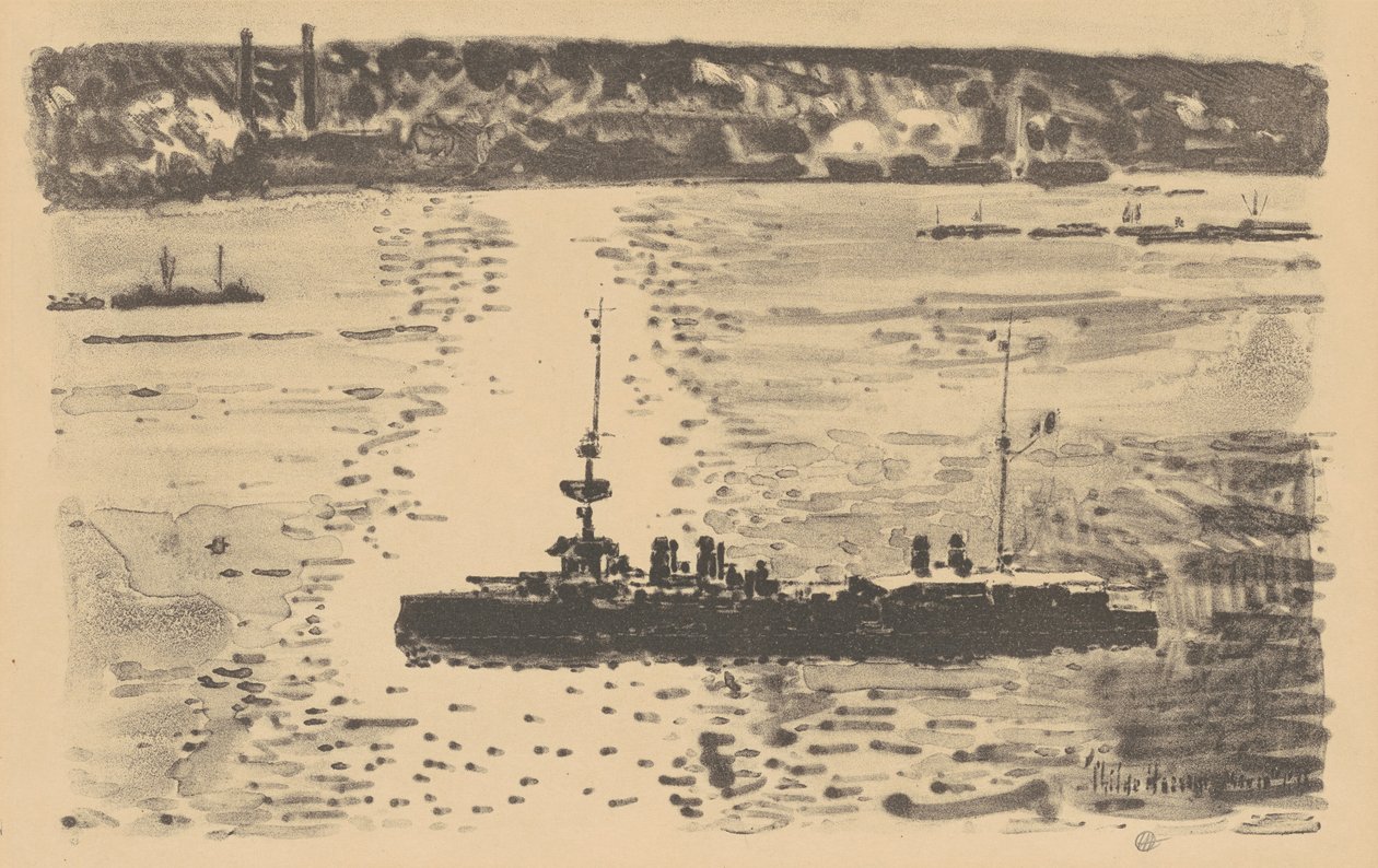 Den franske krysseren, 1918. av Frederick Childe Hassam