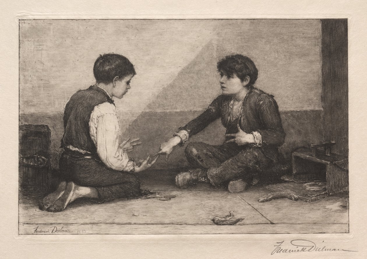 Mora-spillerne, 1883. av Frederick Dielman