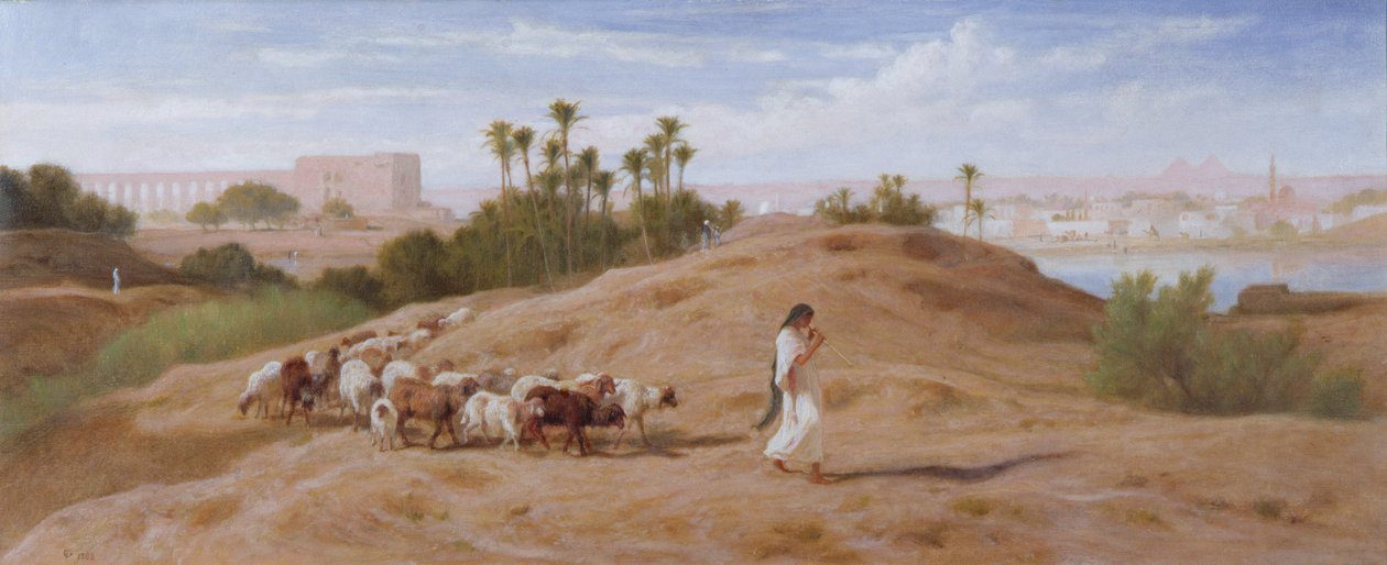En geiteflokk nær Kairo av Frederick Goodall