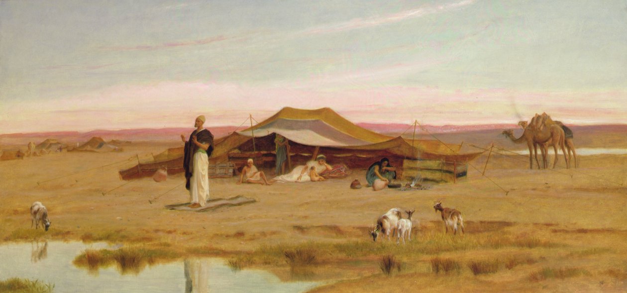 Sjeikens aftenbønn (olje på lerret) av Frederick Goodall