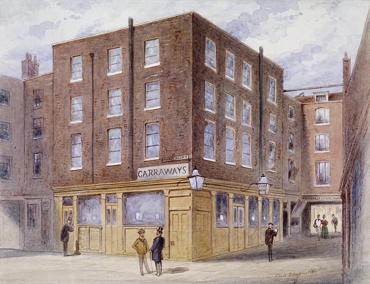 Change Alley, London, 1873 av Frederick Napoleon Shepherd