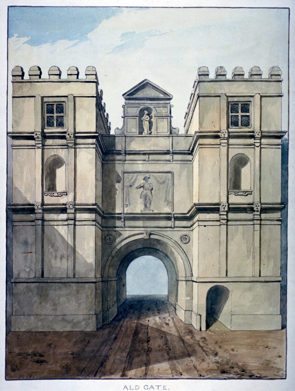 Aldgate, London, c1820 av Frederick Nash