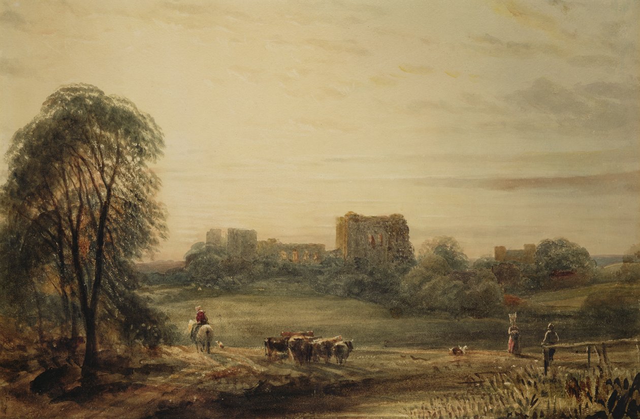 Glastonbury Abbey (wc på papir) av Frederick Nash