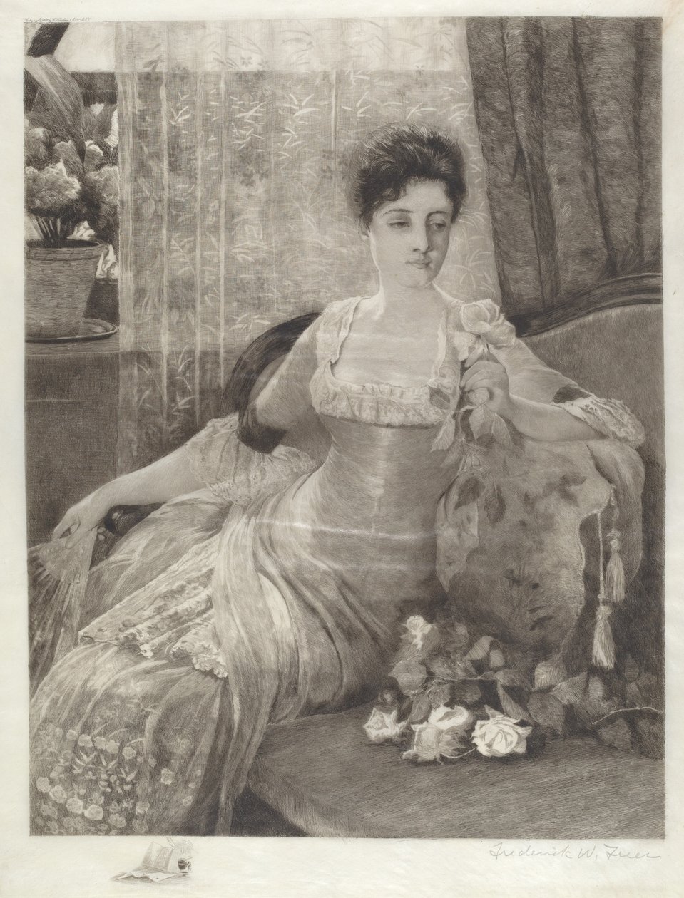 Uten tittel (Girl on a Couch) av Frederick W. Freer