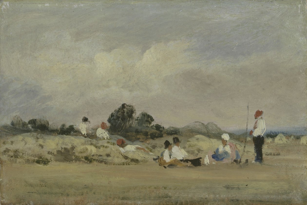 Haymakers Resting (olje på kvernbrett) av Frederick Waters Watts