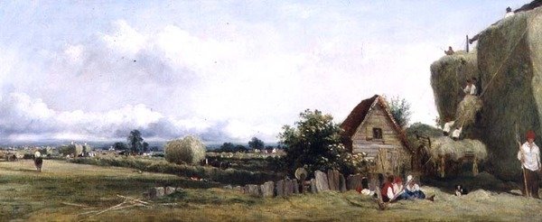 Høyproduksjon (olje på lerret) av Frederick Waters Watts