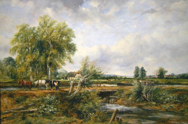 Pastoralt landskap (olje på lerret) av Frederick Waters Watts