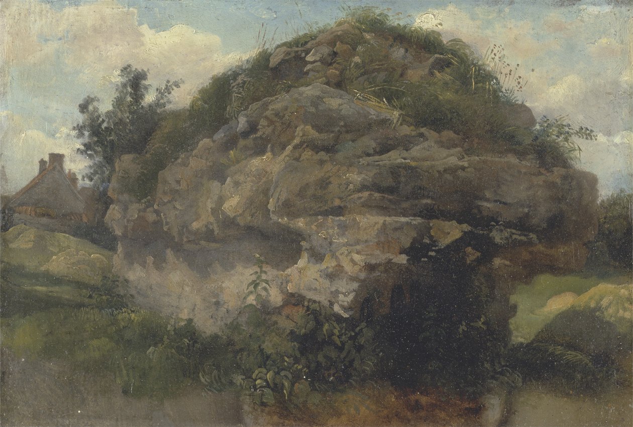 Rocky Hillside, ca. 1830 (olje på kvernbrett) av Frederick Waters Watts