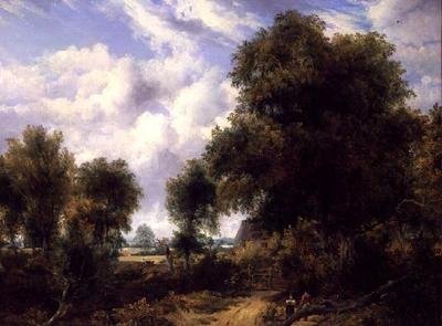 Skogkledd landskap av Frederick Waters Watts