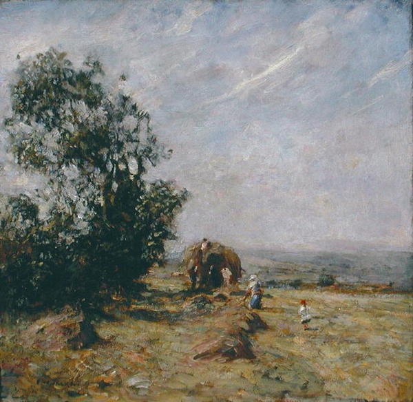 Harvest Scene (olje om bord) av Frederick William Jackson