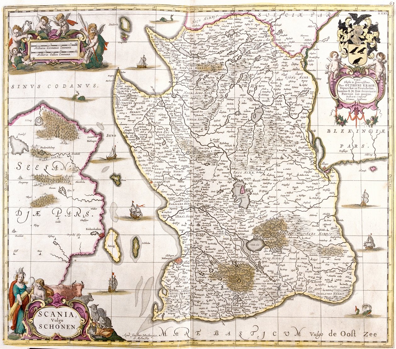 Kart over Scany (Sverige) (etsing av Frederick de Wit