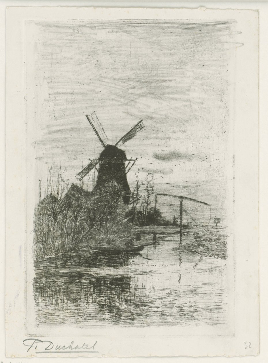 Fiskeren av Fredericus Jacobus van Rossum du Chattel (signed by artist)