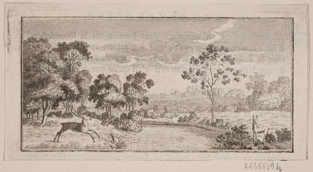 Landskap med hjort av Frederik Ludvig  Bradt