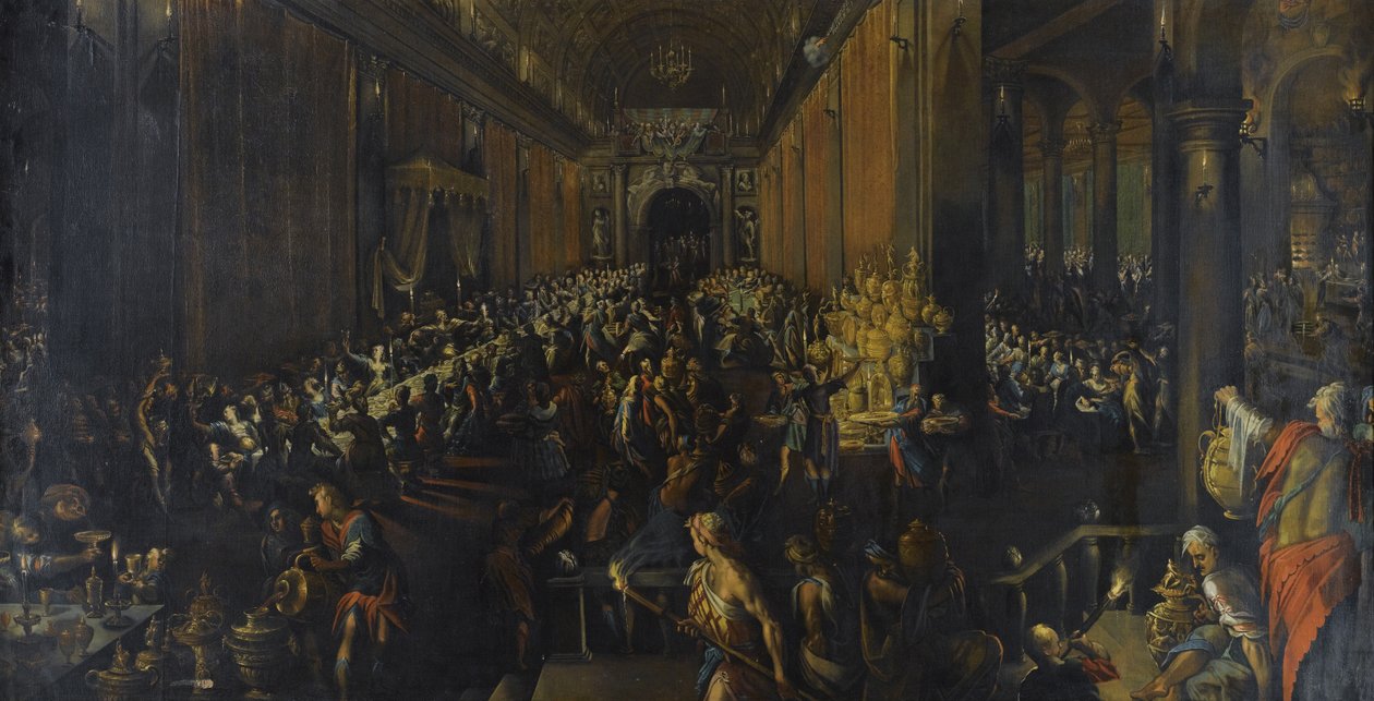 Festen til Belsasar, 1596 av Frederik van Valckenborch