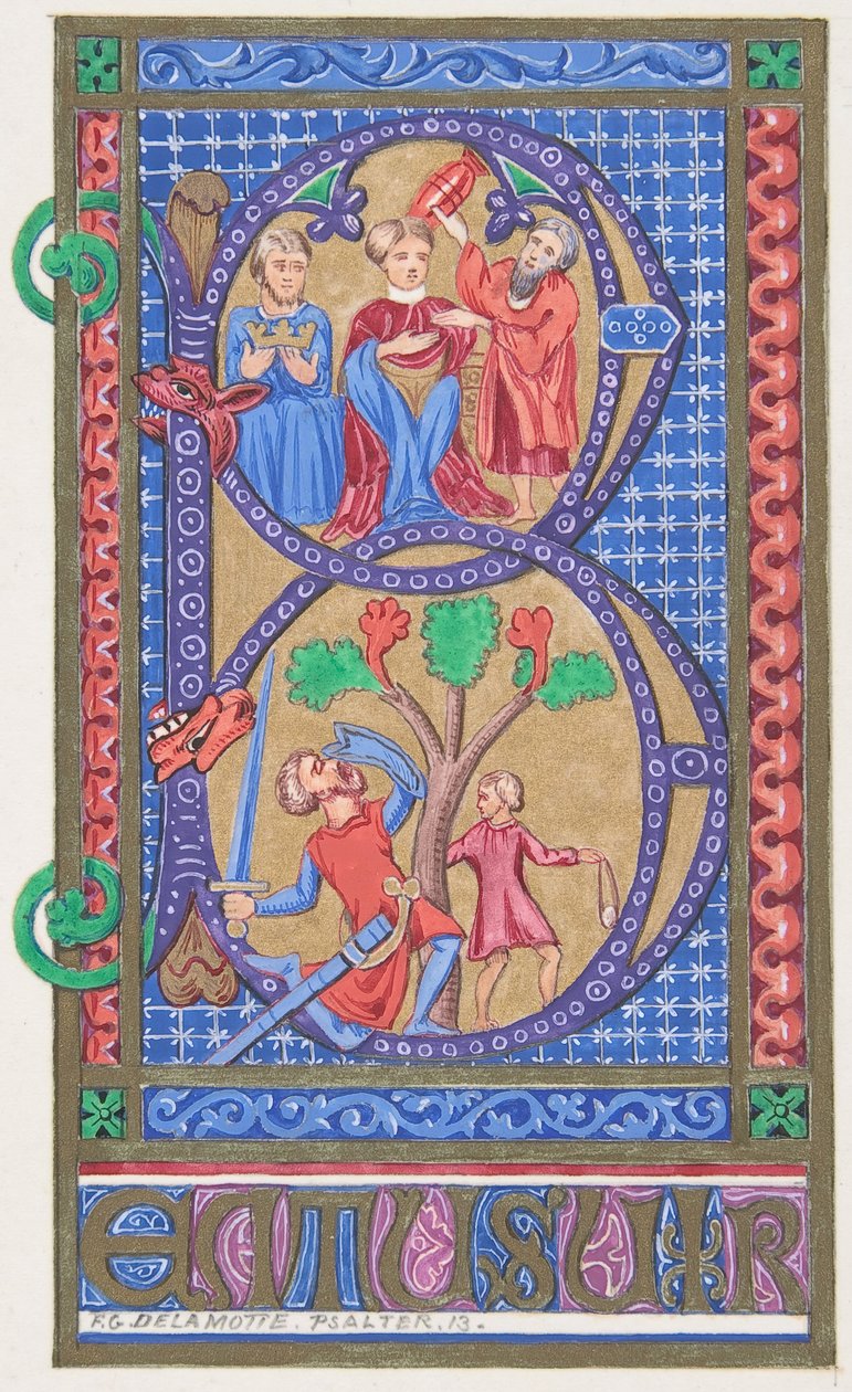 Opplyst initial B, 1830-62. av Freeman Gage Delamotte