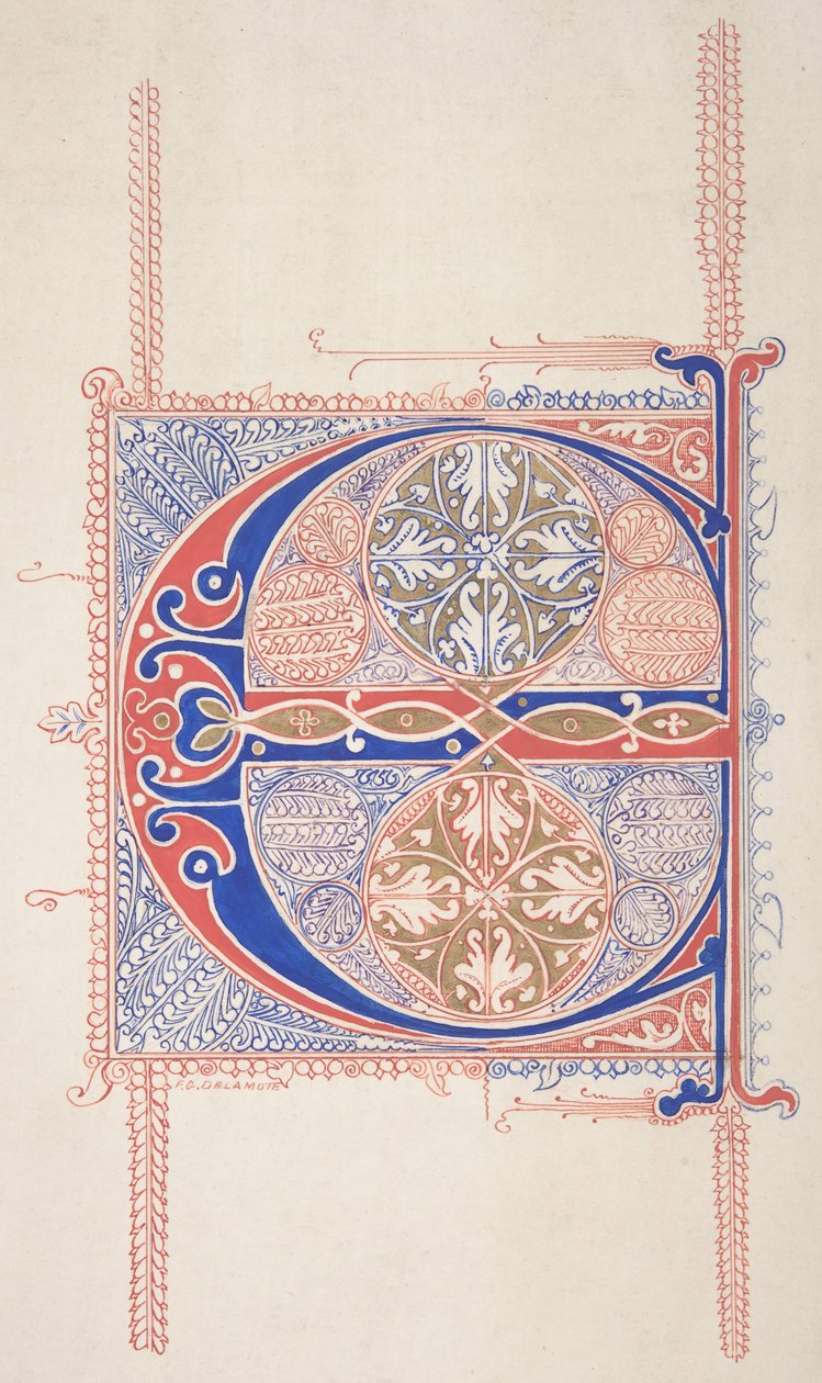 Opplyst initial C, 1830-62. av Freeman Gage Delamotte