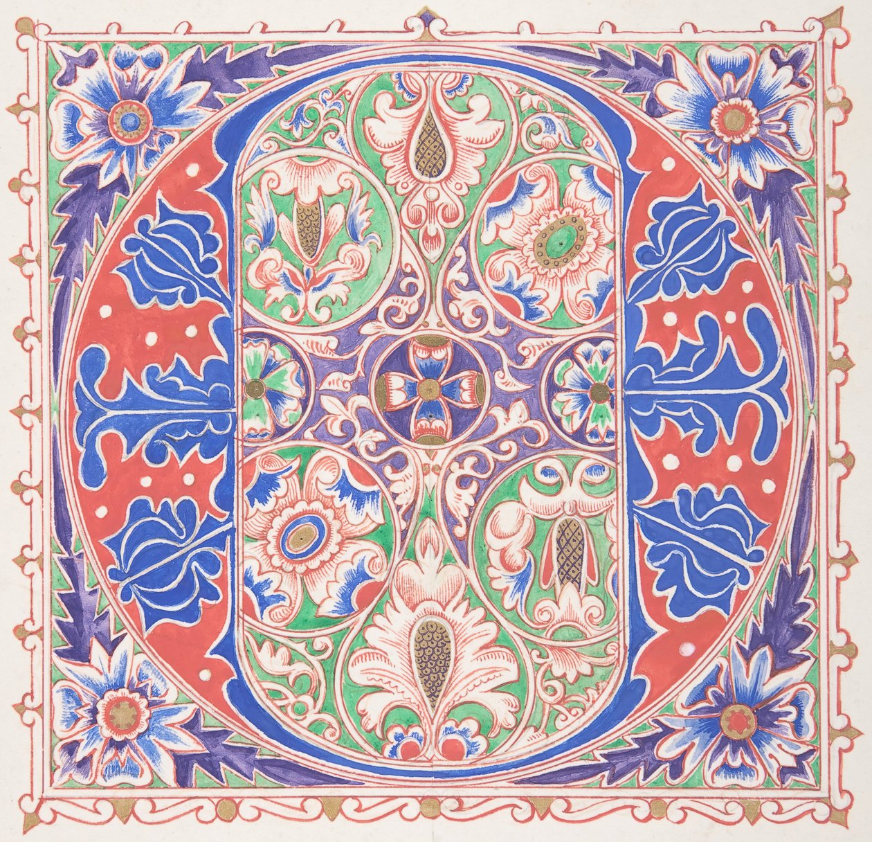 Opplyst initial O, 1830-62. av Freeman Gage Delamotte
