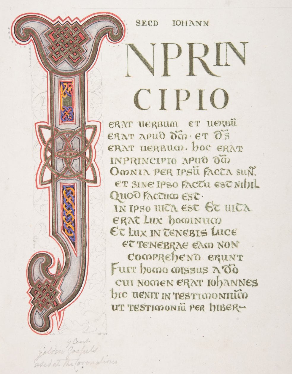 Opplyst blad med initial I, 1830-62. av Freeman Gage Delamotte