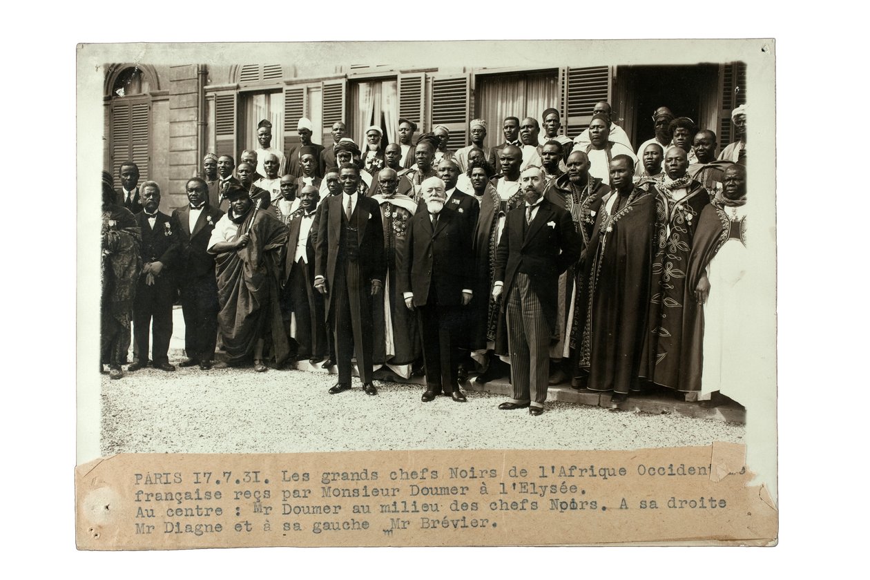 Chiefs of French Vest-Afrika, Frankrike, 17. juli 1931 (gelatinsølvtrykk) av French Photographer