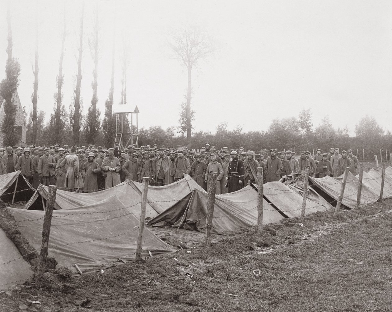 Tyske fanger i Reigersvliet på den belgiske fronten, 6. mars 1918 av French Photographer